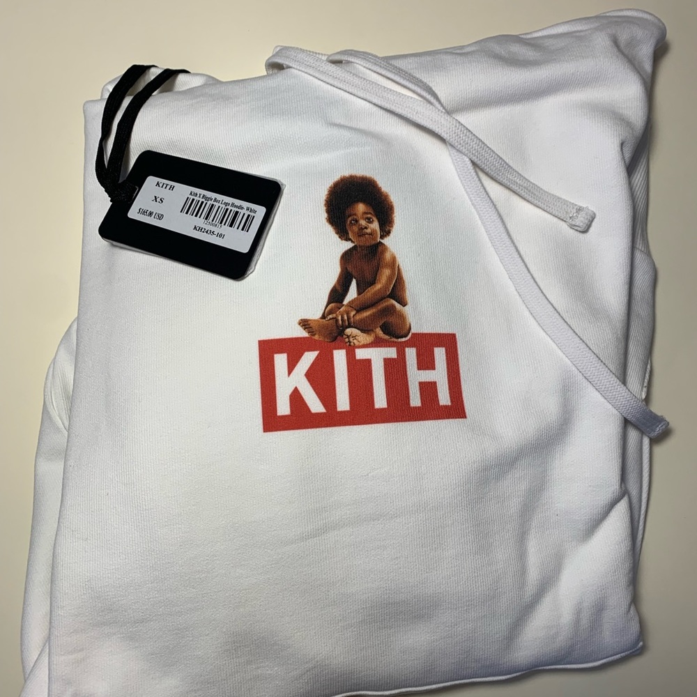 Kith X Biggie Box Logo Hoodie XS White Sweatshirt - Picture 6 of 11
